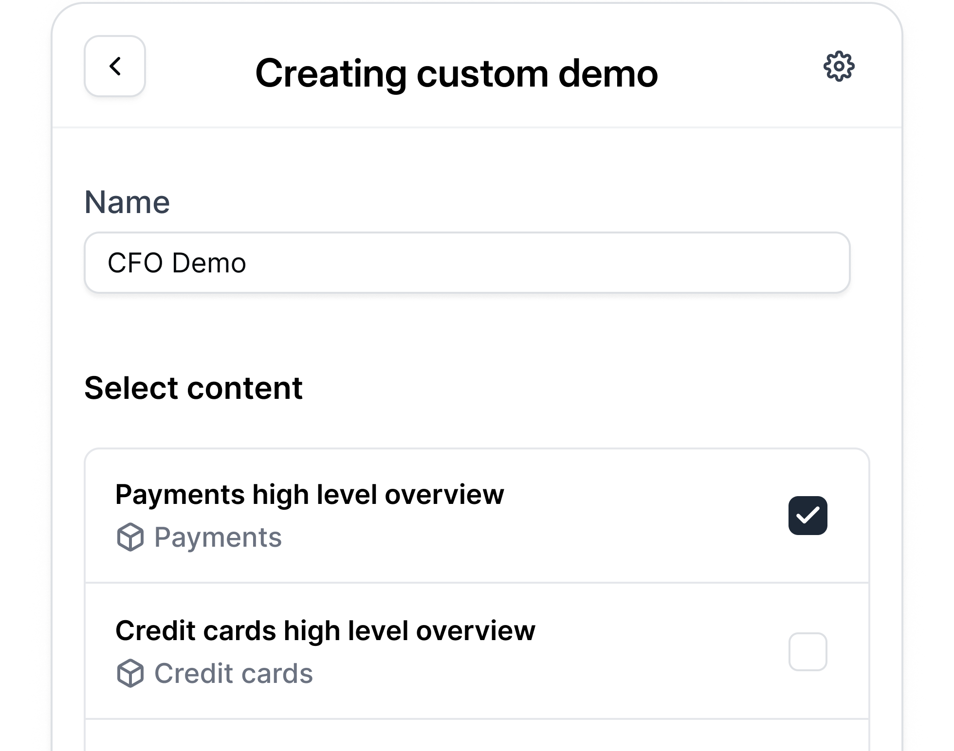 Custom demo